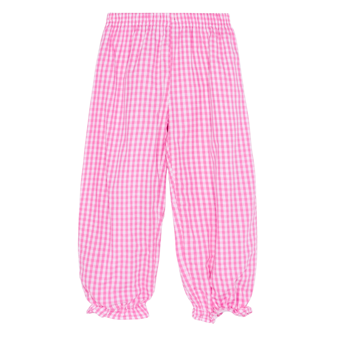 Girl's Gingham Ruffle Bubble Pants
